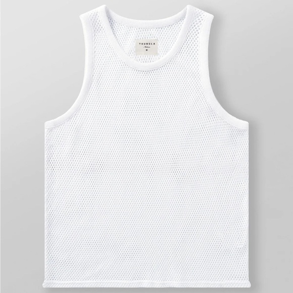 YoungLA 3024 Cotton Mesh Tank, Size Large, White, NWT - Picture 1 of 7